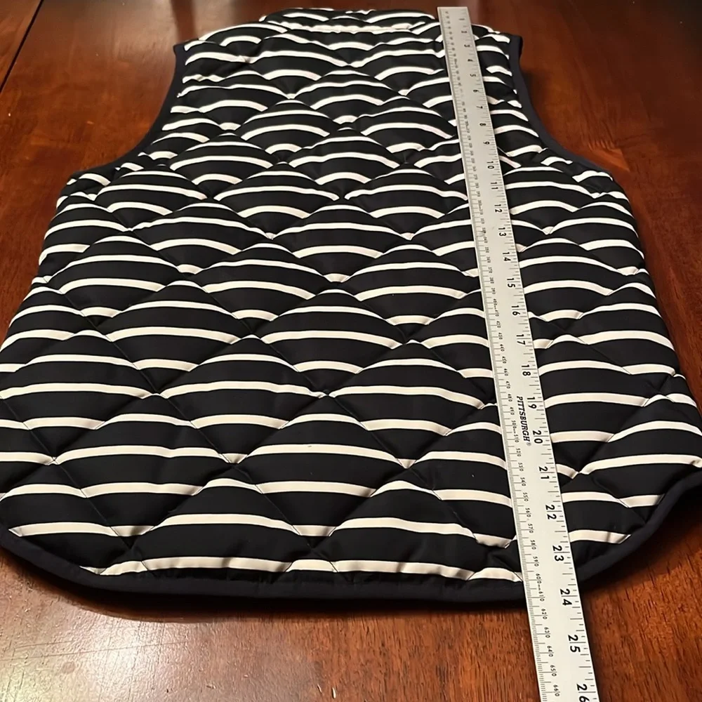 J Crew Striped Black and White Puffer Vest Size XS